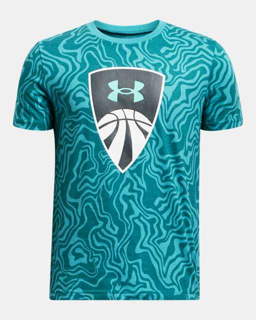 Boys' UA Basketball Shield Printed Short Sleeve